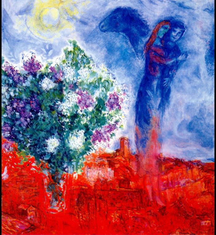 サン・ポールを愛する人たち 現代マルク・シャガール油絵